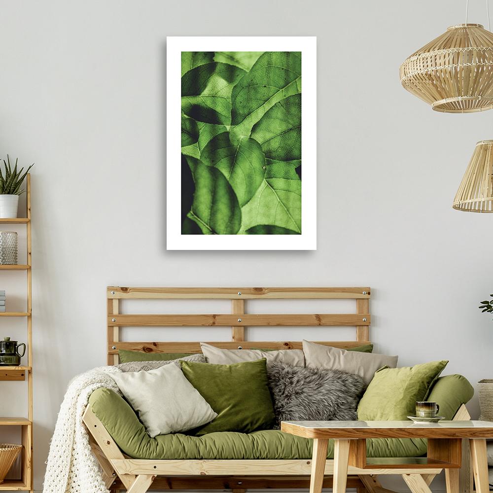 Canvas print, Green leaves on a macro scale