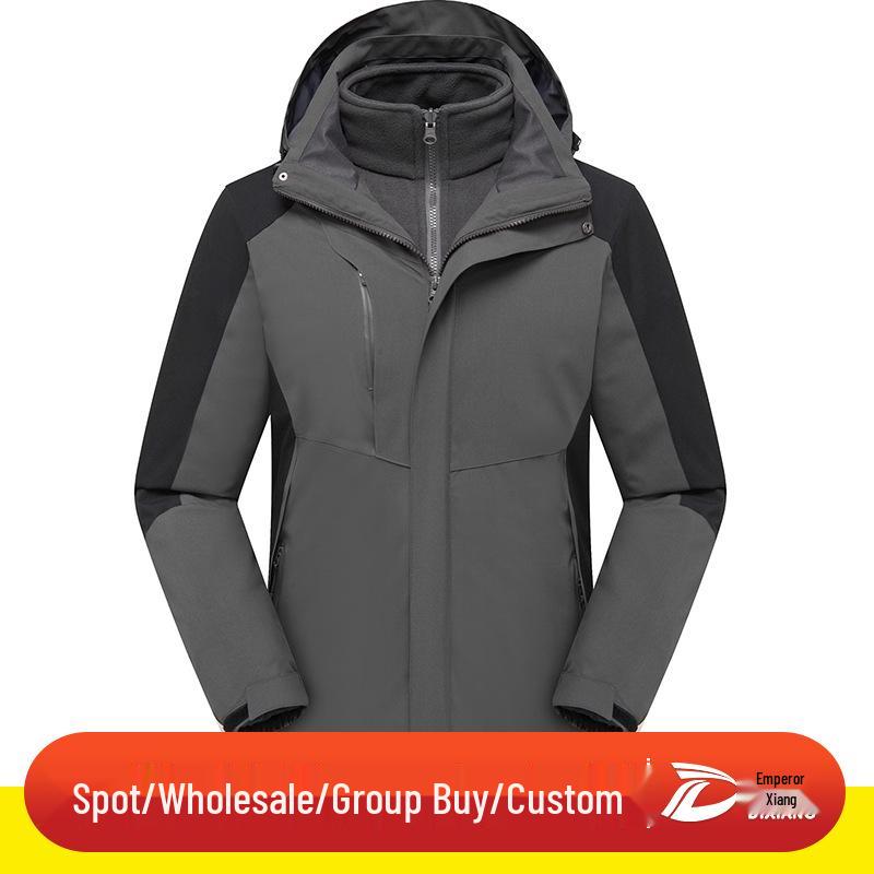 Męska i Damska Kurtka Outdoorowa Wiatroodporna: Zestaw dwuczęściowy dla par, trzy w jednym wodoodporny i wiatroodporny kombinezon górski