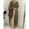 Womens Oversized Longline Knit Cardigan Sweater Loose Fit V-Neck Winter Warm Casual Outerwear
