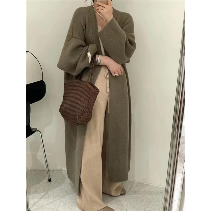 Womens Oversized Longline Knit Cardigan Sweater Loose Fit V-Neck Winter Warm Casual Outerwear