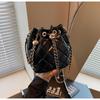 2024 Diamantenmuster Luxus Kordelzug Eimer Umhängetasche - Damen Kleine Runde Fass Schultertasche
