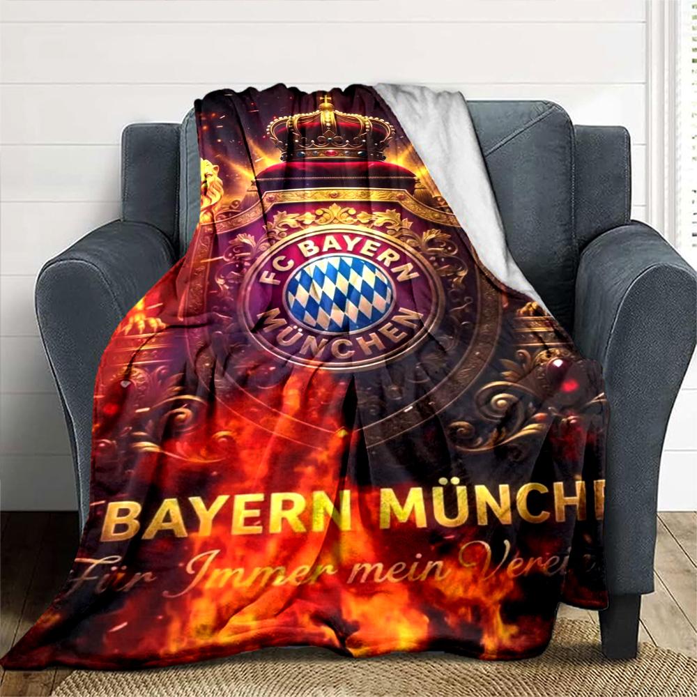 Bayern Munich Crest Blanket Warmthful Decor Perfect for Chair Bed Office Chair All-Season Use Stylish Decor Suitable for Gifting Relatives and Friends