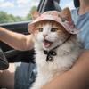 Breathable Pet Sun Hat Adjustable Fruit Print Cat Fisherman Hat Lightweight with Ear Holes Pet Visor Hat Pet Products