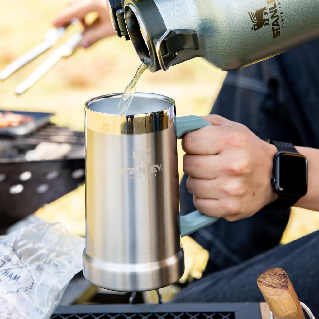 STANLEY Vacuum Mug Silver Beer Mug Beer Mug Vacuum Insulated Stainless Steel Carbonated Cold Insulated Outdoor Dishwasher Safe Warranty Japanese 0.7L