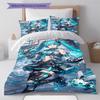 Anime Miku Pattern Bedding Set Quilt Cover Pillowcase Home Decor Gift (1 * duvet cover + 2 * pillowcase, without core)