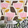 Abstract Birds and Floral Pattern Pattern Wall Hanging Tapestry Decorative Tapestry Home Decor for Bedroom and Living Room