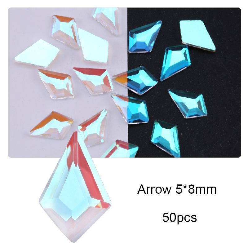 Elektrokaplama Aurora Ab Tırnak Sanatı Elmas Xiaohongshu Sıcak Elf İnternet Ünlü Düz Tabanlı Özel Şekilli Elmas