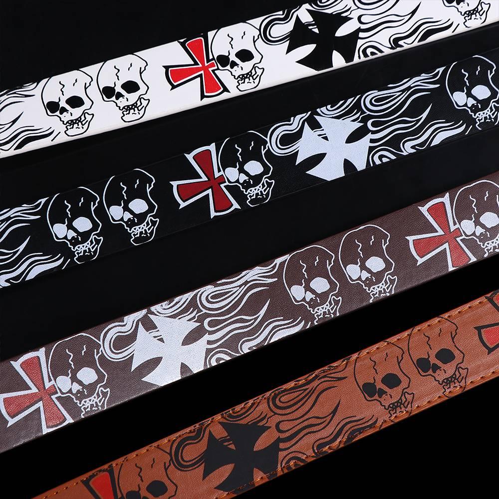Skeleton Pattern Cross Casual Belt Accessories Female Waistband Korean Waist Strap PU leather Belt