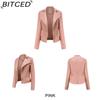 BITCED Spring/Autumn Women's Leather Jacket Slim-Fit Lightweight Short Jacket Biker Jacket