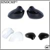 2PCS Rearview Side Mirror Covers Cap 6J0857538B 6J0857538GRU For Seat Leon MK2 1P Ibiza MK4 6J Exeo 3R 2008-2017 Bright Black