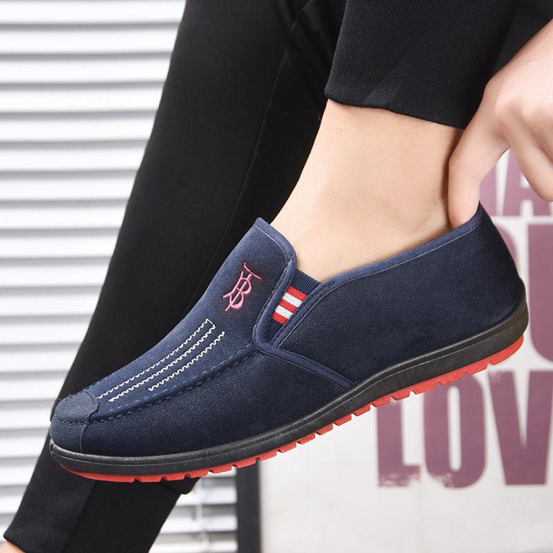 Cotton Shoes Men's 2025 Winter New Velvet Warm Old Beijing Cloth Shoes Men Pedal Casual In the Elderly Cloth Shoes