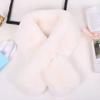 Cross Scarf Faux Rabbit Fur Thickened Soft Cozy Plush Cold Resistant Solid Color Autumn Winter Women Neck Warmer Collar Scarf for Daily Life