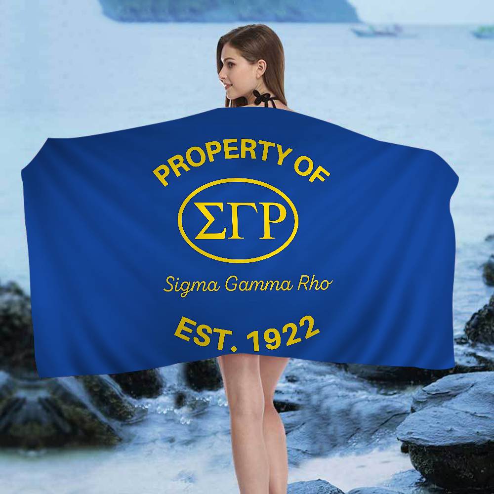 Sigma Gamma Rho LOGO Microfiber Printed Beach Towel Mountain Climbing Yoga Beach Swimming Running Absorbent Soft Towel