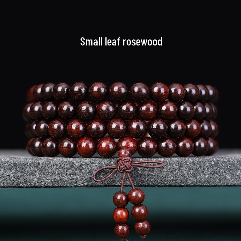 Buddhist 108 Beads Bracelet: Red Sandalwood, Green Sandalwood, Ebony Wood Rosary Necklace