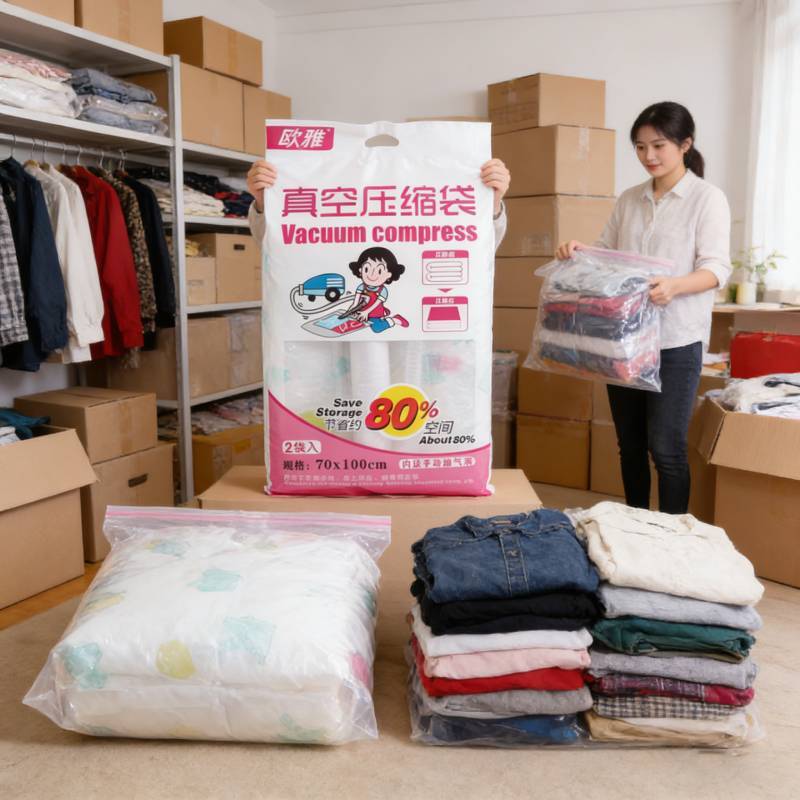 Compression Storage Bag For Winter Clothes With Pet Pe Material And No Pump Needed For Travel