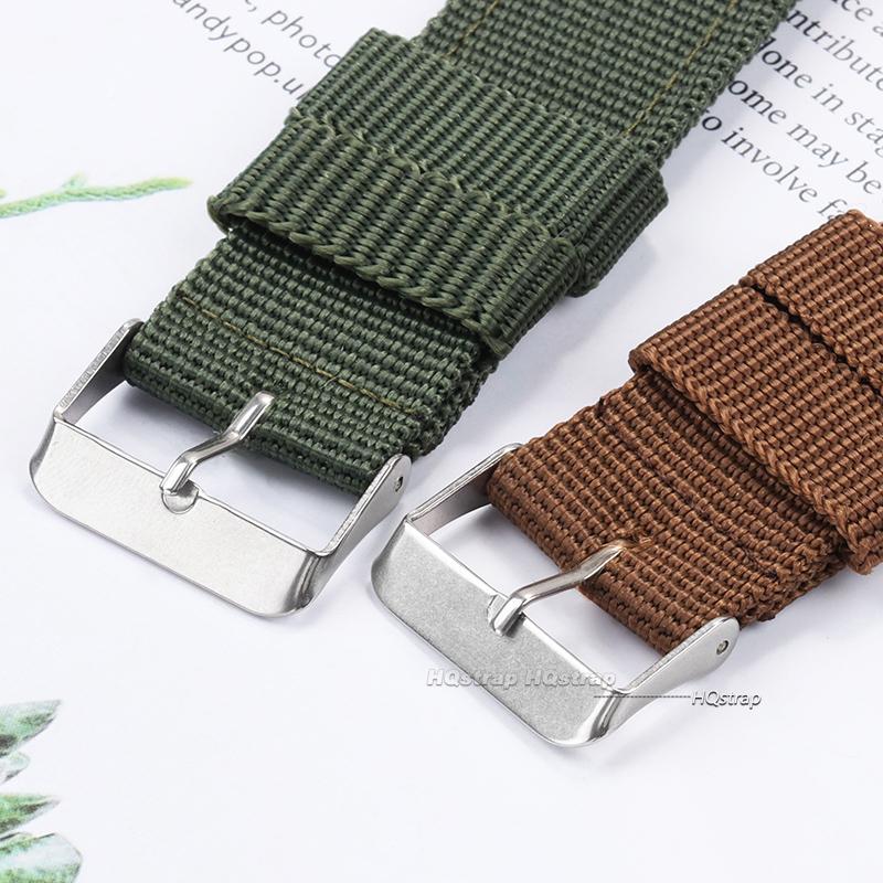 16mm 18mm 20mm 22mm Nylon Armee Sportband Nylon Stoff Gürtel Zubehör Dornschließe Bänder Schwarz Kaffee Blau Grün Uhrenarmband
