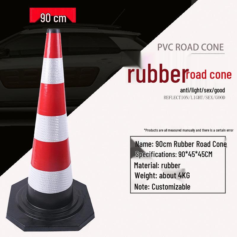 70cm Reflective PVC Road Safety Cone with Rubber Base