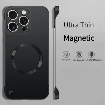 Ultra Thin Metallic Paint Magnetic For Magsafe Case For 17 Air 16 15 14 13 12 Pro Max Plus Frameless Cooling Hard Cover