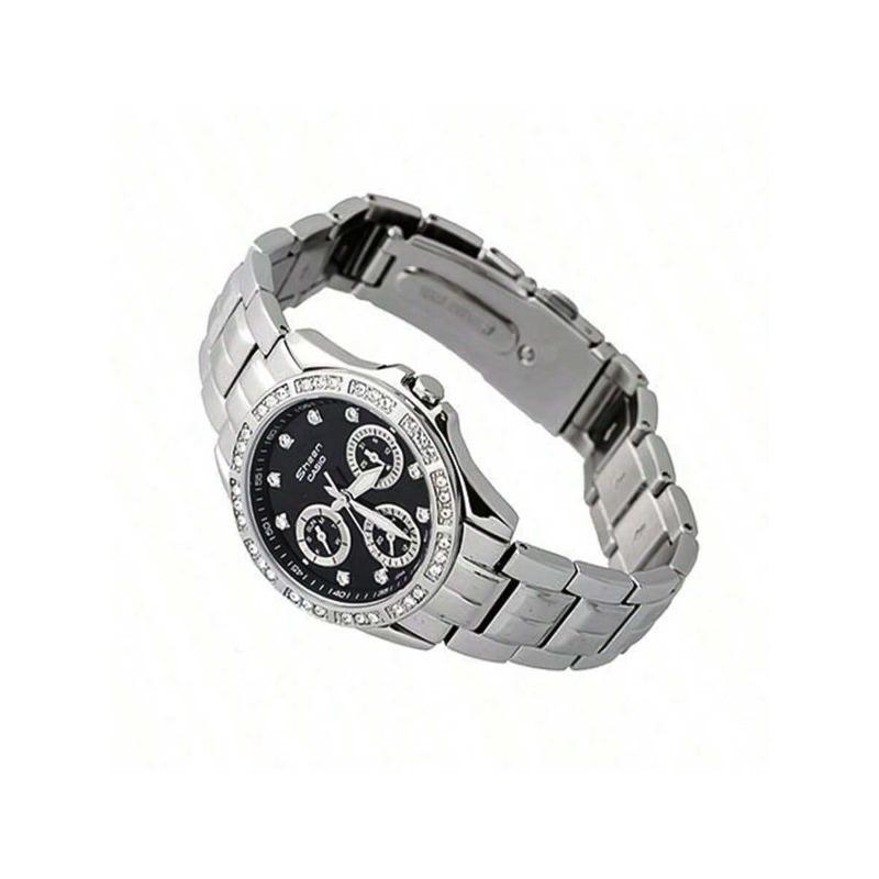 Casio SHEEN Series Watch SHN-3013D-1ADF, with Stainless Steel Bezel Set with Diamonds