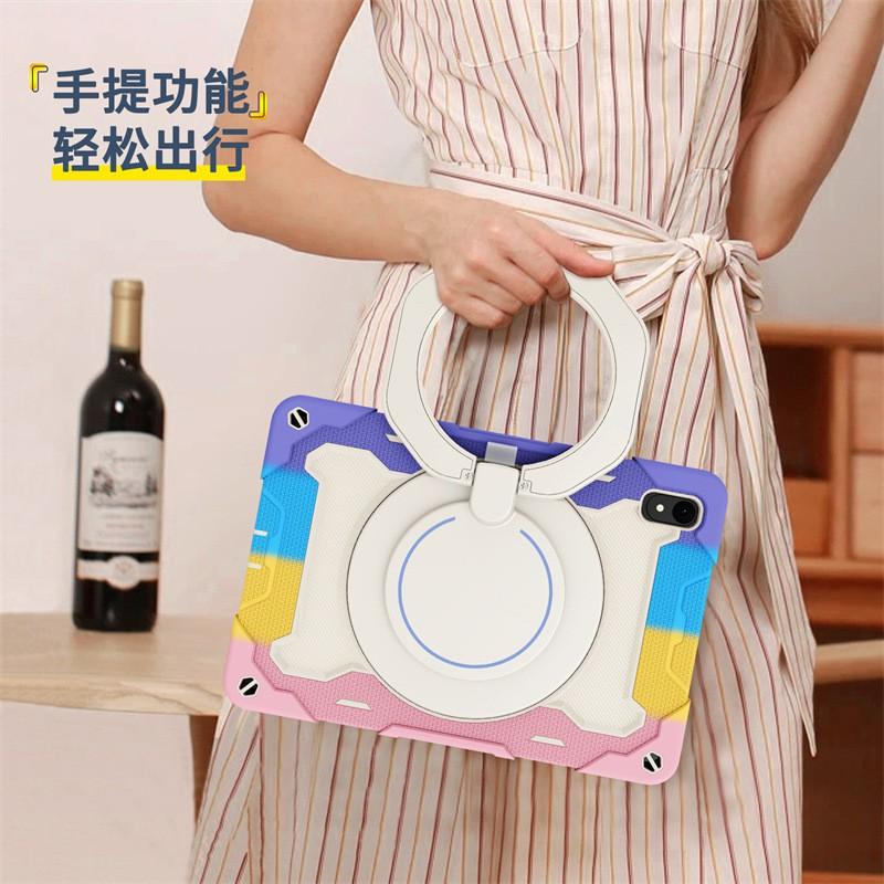 MatePad 11 Silicone PC Hybrid Case With Wrist Strap Kickstand Shoulder Shockproof Portable Tablet Cover