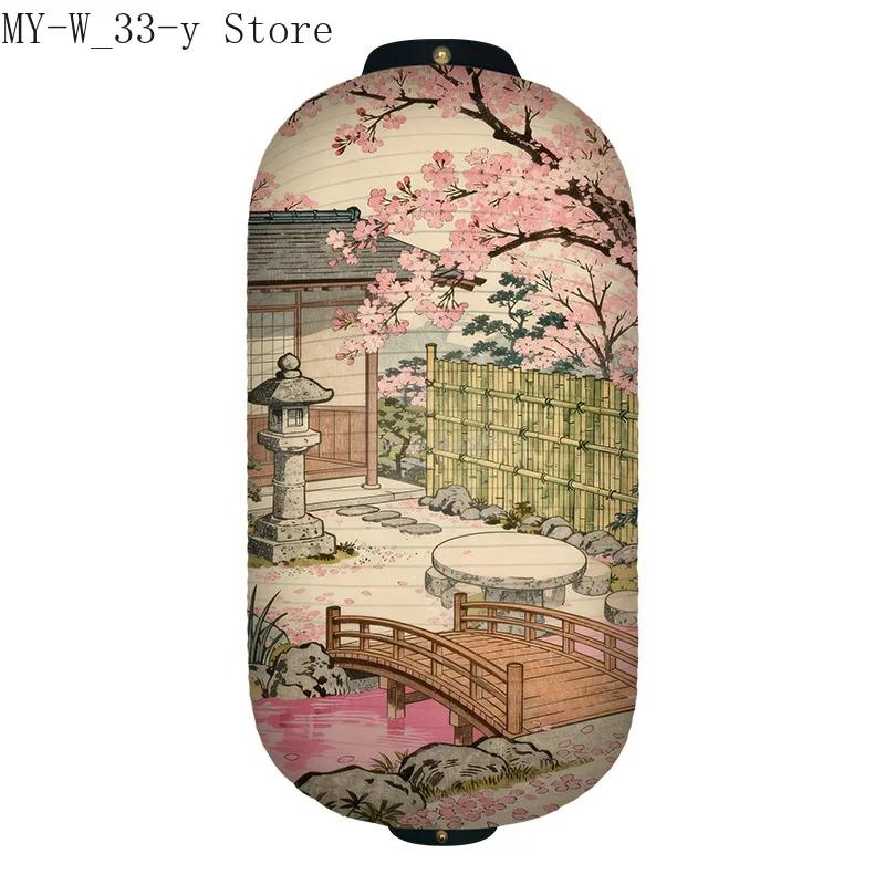 25x50cm Japanese-style Cherry Blossoms Cloth Lantern Ukiyo-e Traditional Printed Lantern Izakaya Cuisine Wedding Party Decor