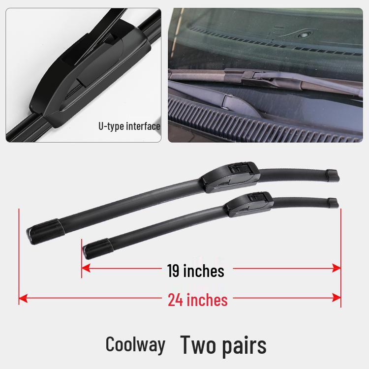 Dodge Journey Universal Bone-Free Wiper Blades for Front and Rear - Original Rubber Strip
