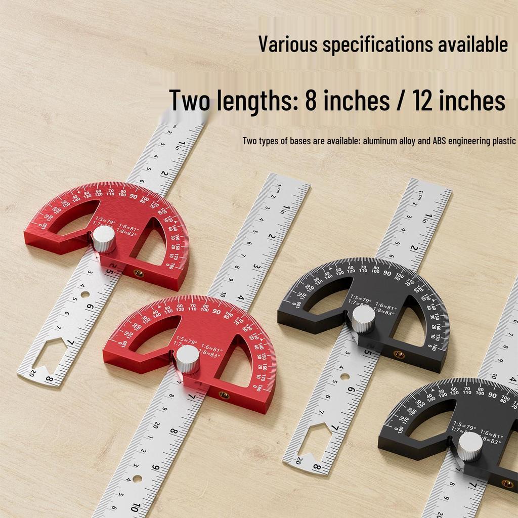 Multifunctional Inch System Adjustable Woodworking Protractor and Angle Ruler