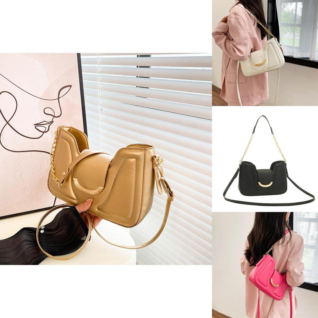 Fashionable Retro Single Shoulder Bag Pu Leather Trendy Crossbody For Women