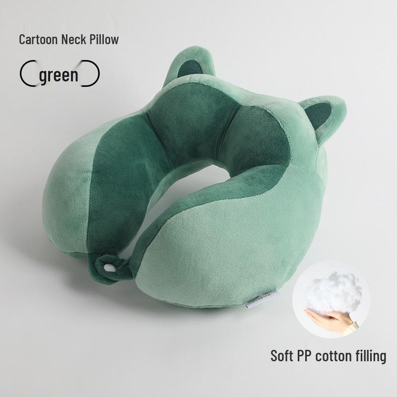 Cartoon U-shaped Neck Support Pillow - Crystal Velvet & PP Cotton
