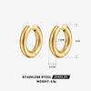 Punk Stainless Steel Plain Ring Round Hoop Earrings For Women Gold Copper 18K Plated 4Mm Thick Circle Loop Huggies Jewelry Gift
