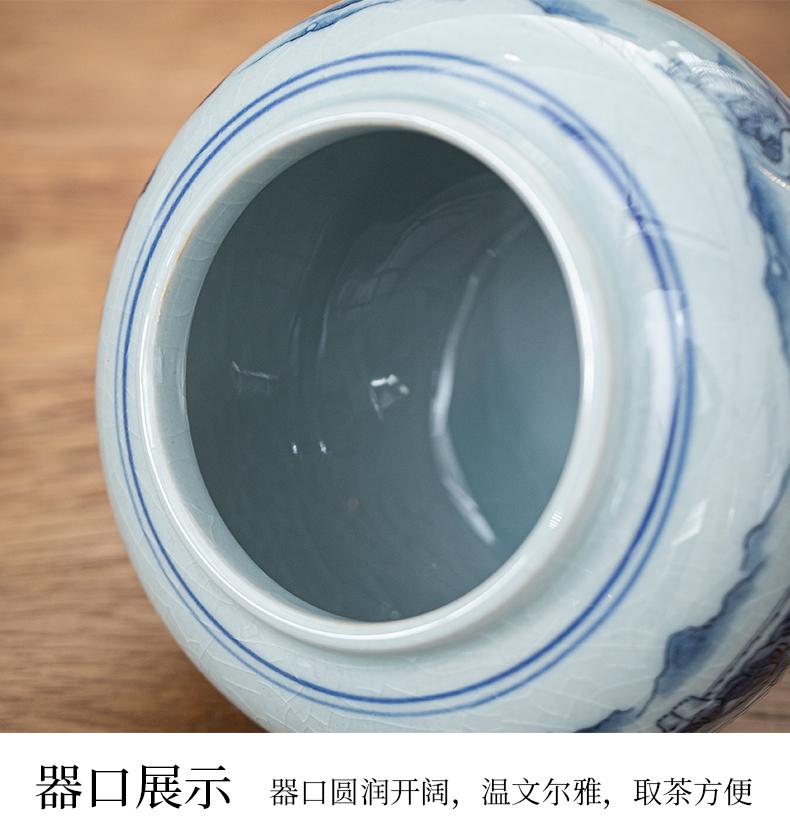 Ceramic Tea Jar Tea Sealed Storage Jar Blue and White Porcelain Retro Home Teaware Warehouse Travel Jars Tea Sugar Coffee Boxes