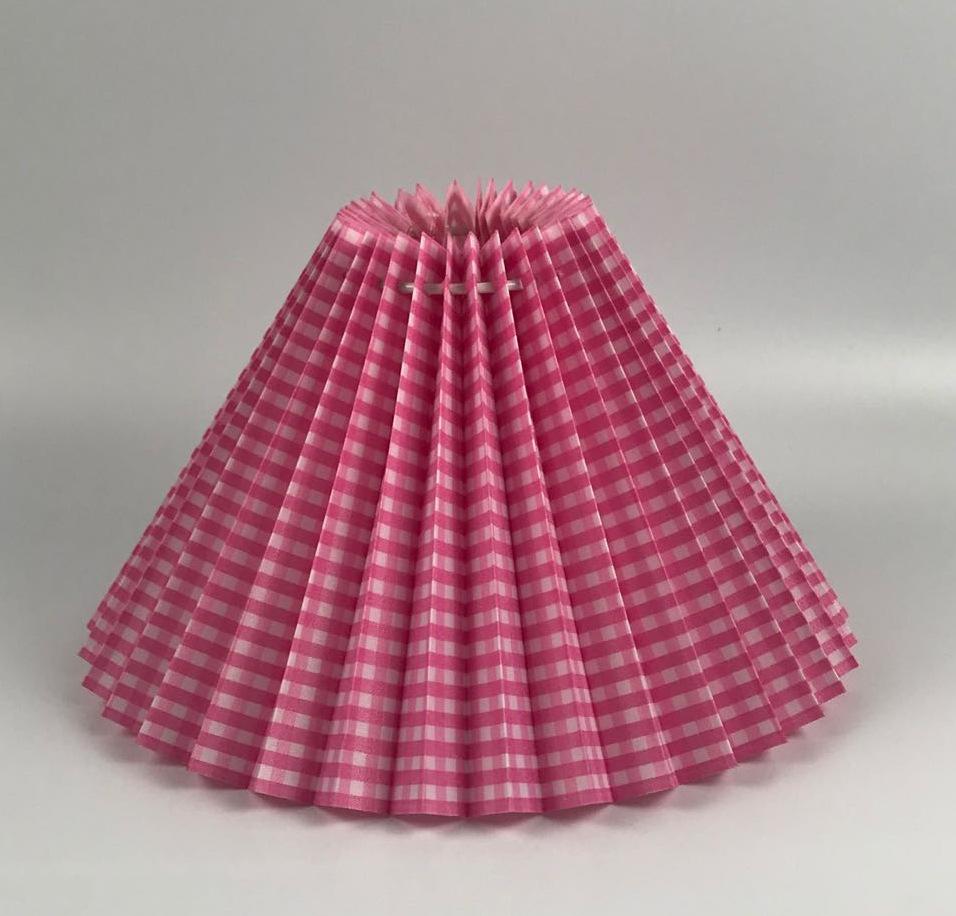 Ceramic Lamp with Retro Pleated Fabric Shade for Living Room or Bedroom Table