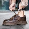 Fashion 2025 Men's British Style Retro Casual Shoes Men Thick Sole Fashion Comfy Work Sneakers  Lace-up Comfortable Outdoor Shoes Mens