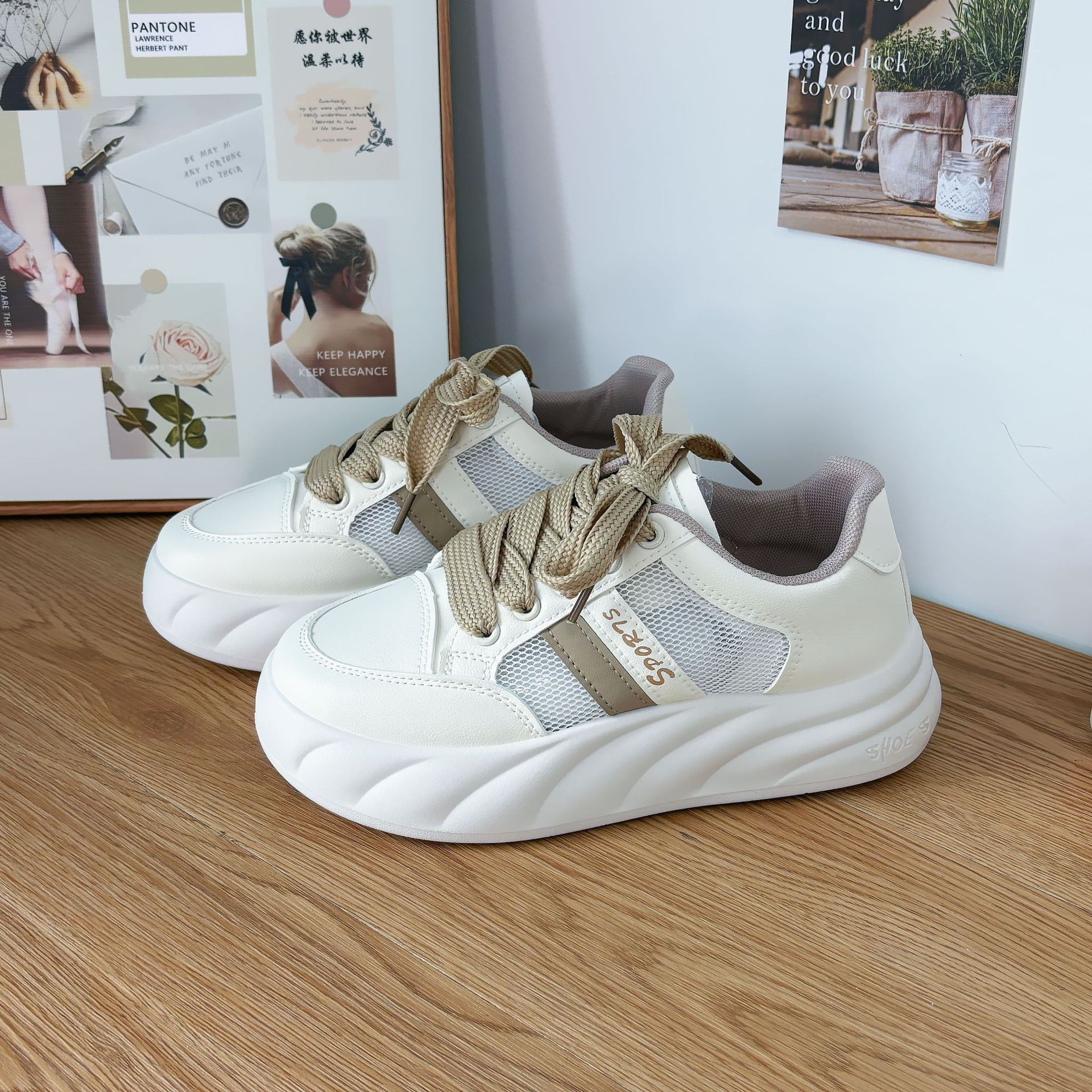

2025 spring new little white shoes Korean version of student women s shoes casual board shoes versatile trendy single shoes ins sports shoes 35