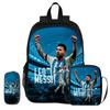 Mochila Estrella de Fútbol niño Mochila Deportiva Escolar Set de 3 Piezas Mochilas Bolsos de Hombro Bolsas para Lápices M-Messi Mochila Escolar Regalo para Niños