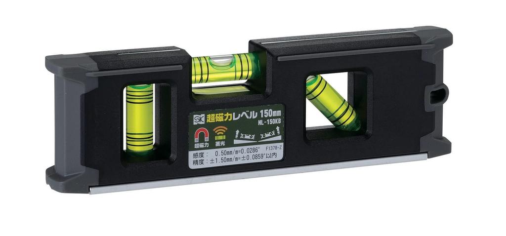 Niigata Seiki SK Super Magnetic Level with Magnet, 150mm, Black, ML-150KB