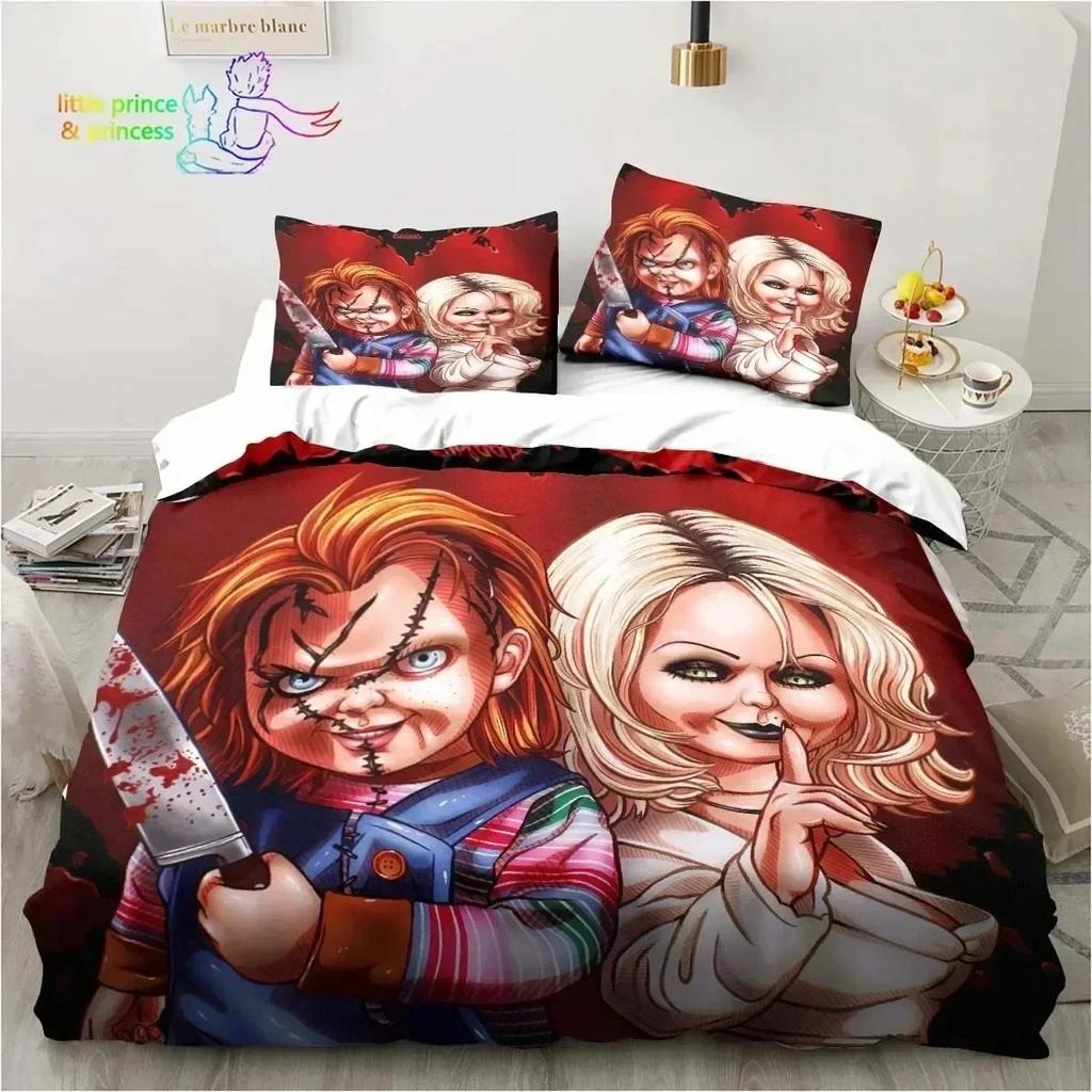 Luxusní NOVÁ Postava z Hororového Filmu Chucky Povlak na Peřinu Sada Měkké Lůžko Pohodlné Studentská Kolej Domácí Dětské Povlečení Nejprodávanější