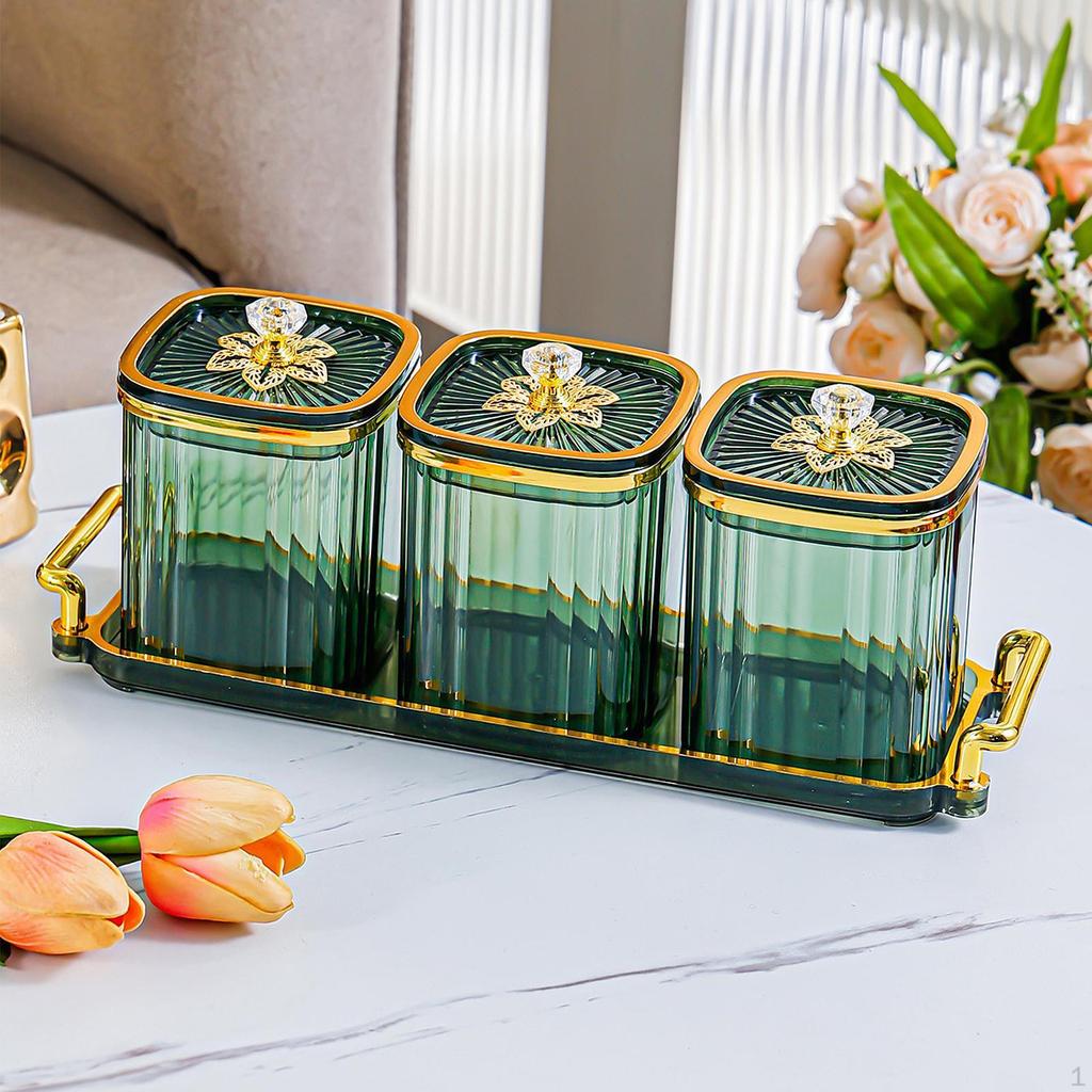 Candy Dishes with Lids, Divided Serving Dishes, Seasoning Box Set for Dried Fruit Nut Holiday