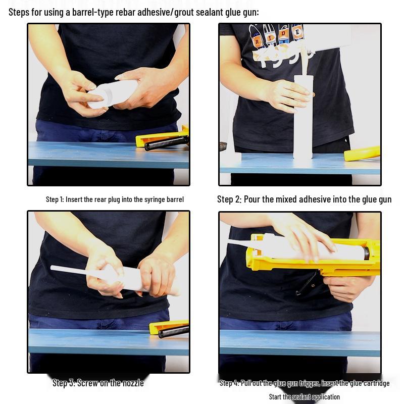 Reusable Universal Manual Rebar Adhesive Caulking Gun
