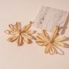 Bohemian Hand-woven Flower Silver Needle European and American Summer Vacation Style High-end Exaggerated Earrings 