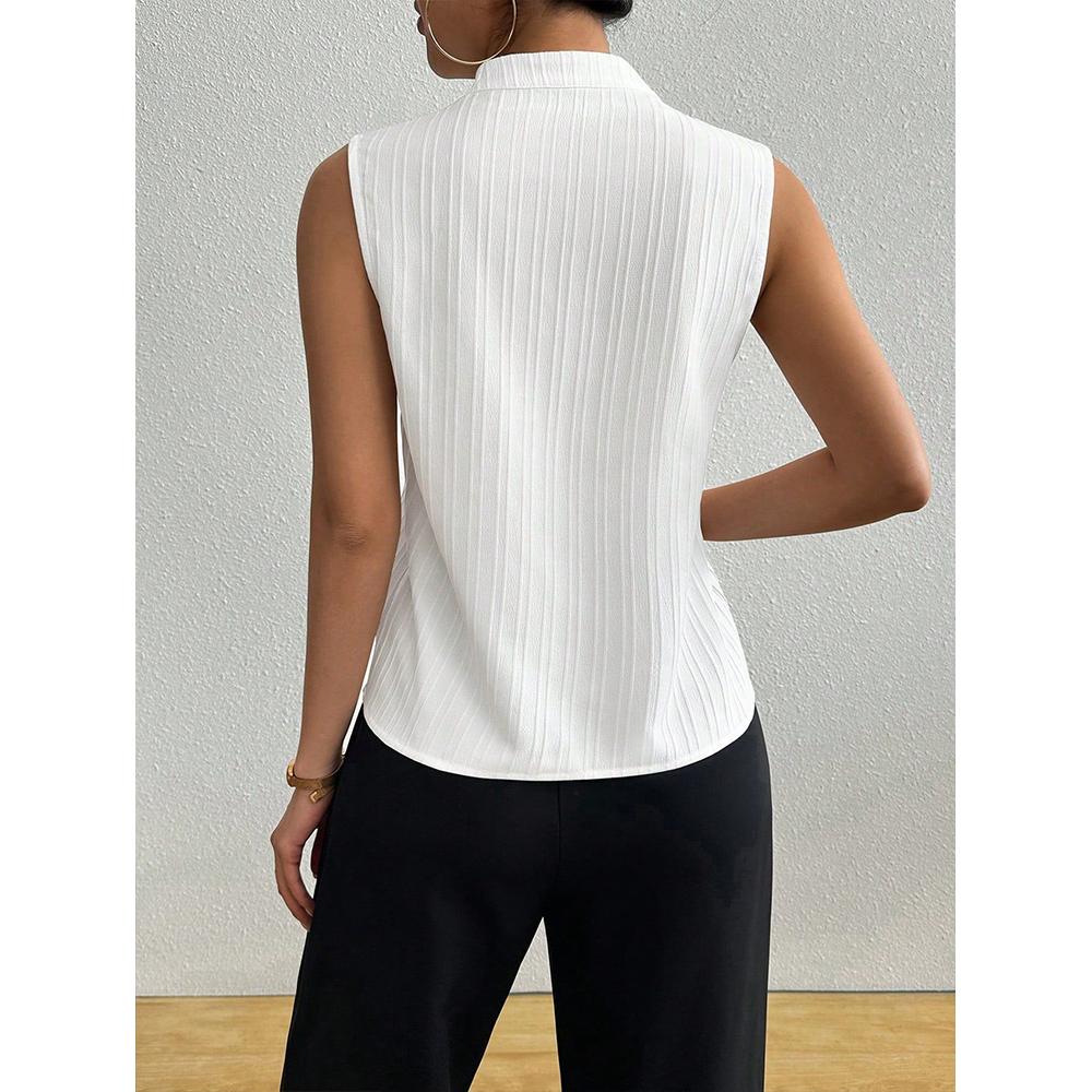 Women's Work Outfits V Neck Sleeveless Blouses Summer Casual Tank Tops Business Office Dressy Striped Shirts