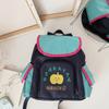 Stylish Colorful Letter Design Canvas Backpack For Kindergarten Kids School Use
