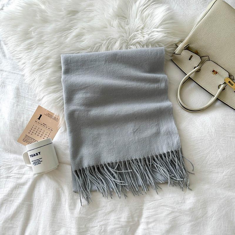 Solid color scarf women's winter new imitation cashmere scarf multi-color warm scarf long shawl
