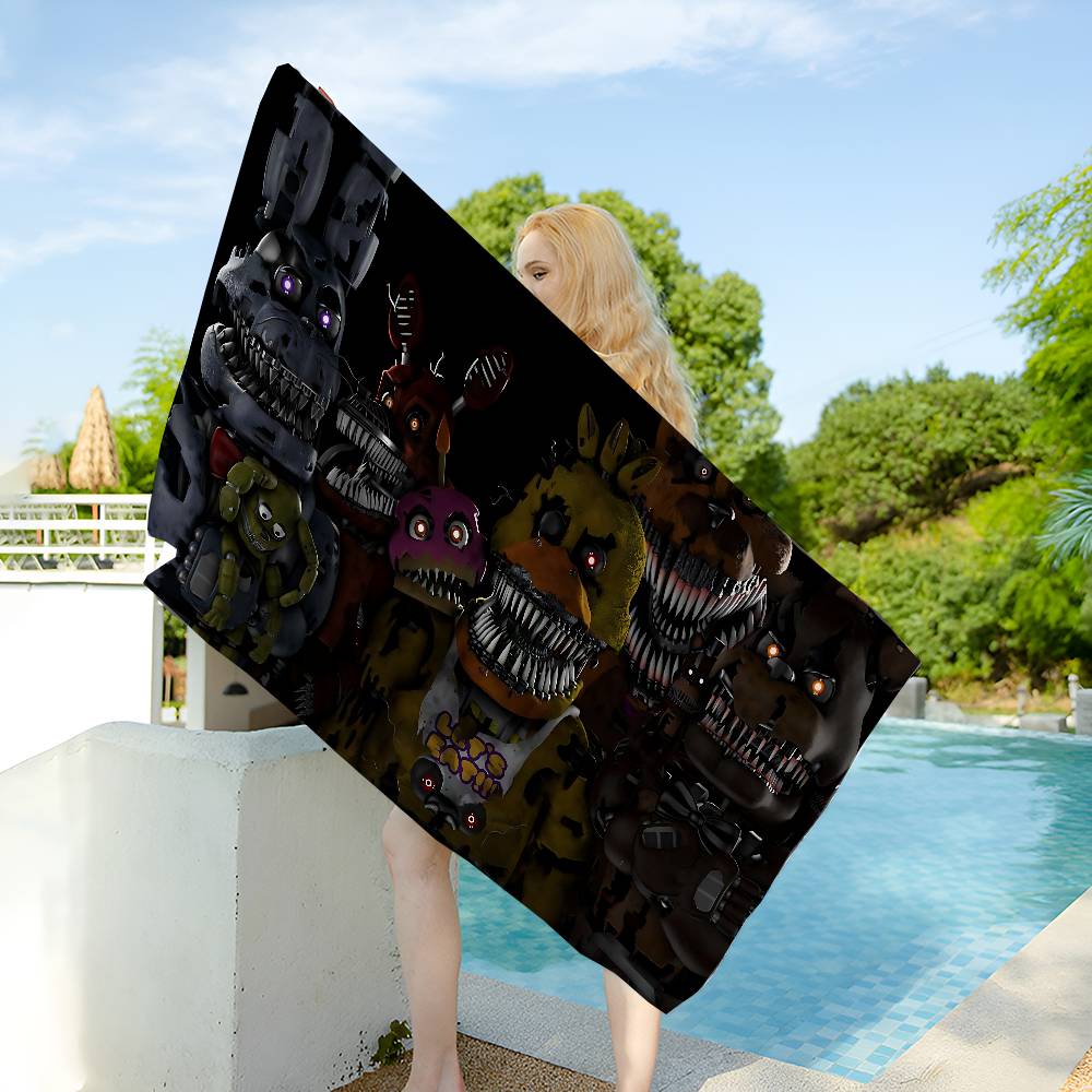 

F-Fnaf F-Five-N-Nights-At-F-Freddys Anime Bath Towel Microfiber Soft Water Absorbing Breathable For Kids Cartoon Beach Towel W30*H60(CM)