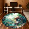 1PC Fairy Garden Office Round Area Rug, Under Office Chairs Bedroom Living Room Home Decor, Carpet for Office -1110083
