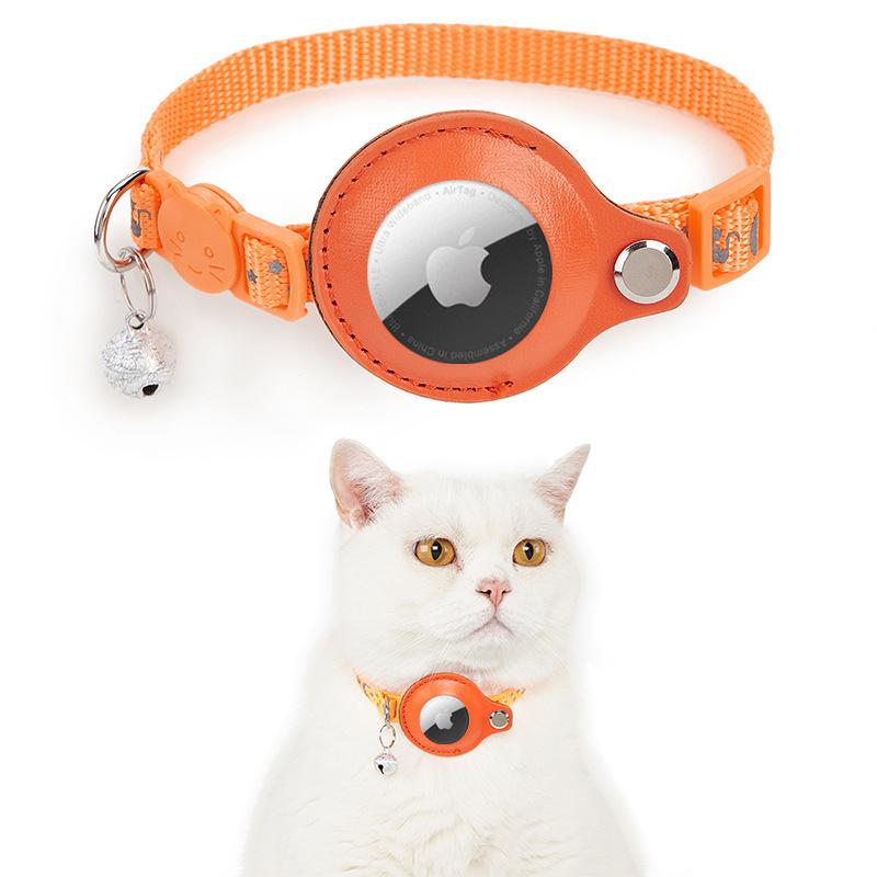 Reflective Cat Collar with Airtag Holder and Bell - Anti-Lost Tracker for Cats