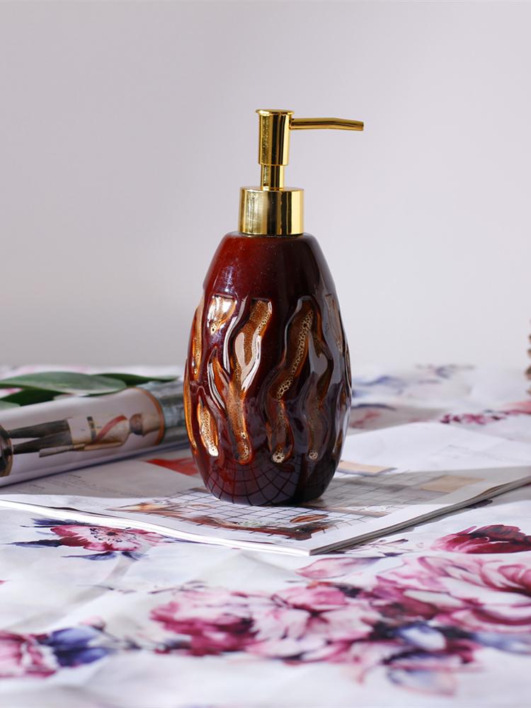 Ceramic Kiln Change Lotion Press Bottle Washing Lotion Bottle Cup Toothbrush Holder Dish Bathroom Accessories Shampoo Dispenser