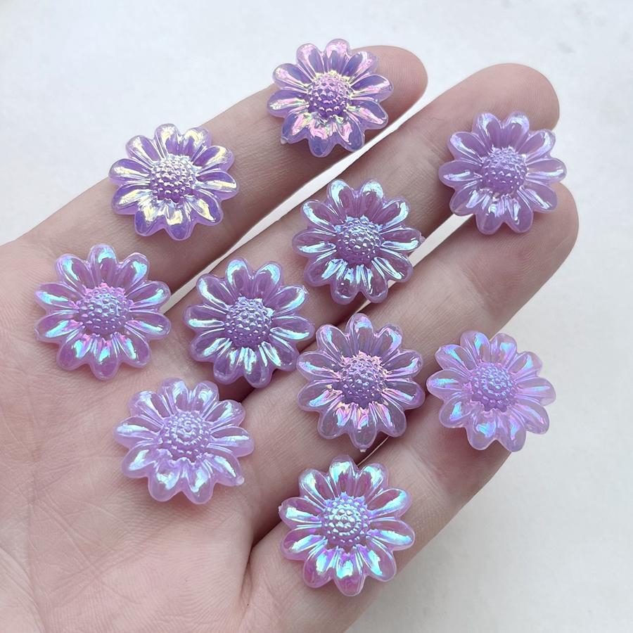 20pcs Mixed 20mm Ab Color Chrysanthemum Decoration Flat Back Diy Hair Accessories Mobile Phone Shell Decoration Flowers