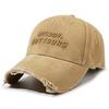 Embroidered Letters Baseball Caps Distressed Design Sunshade Sunscreen Hat  Outdoor Activities