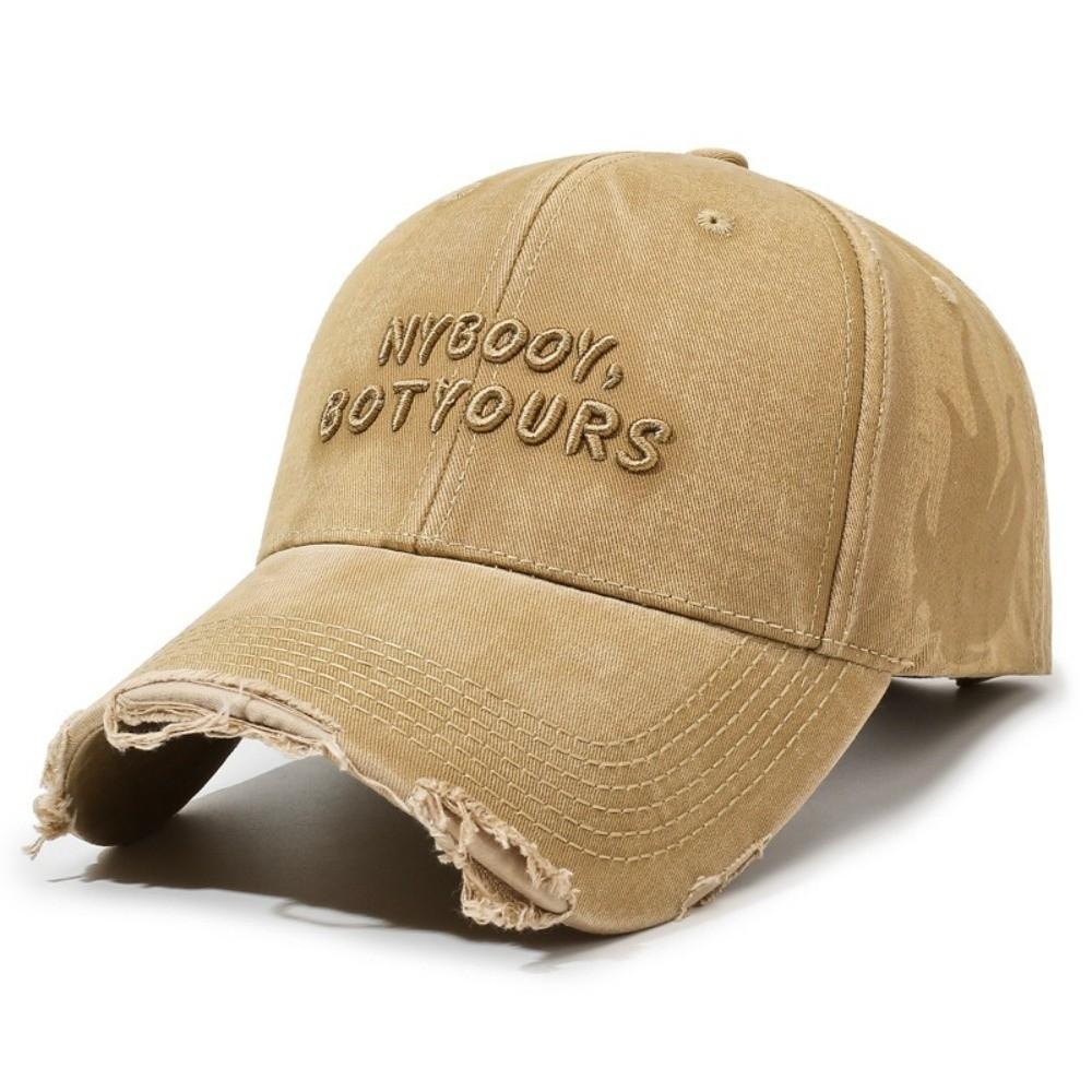 Embroidered Letters Baseball Caps Distressed Design Sunshade Sunscreen Hat  Outdoor Activities